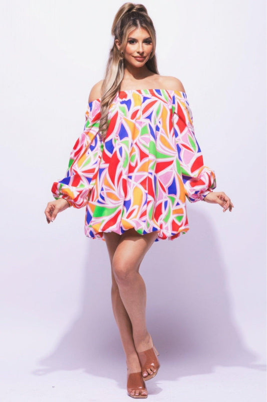 Off Shoulder Bubble Dress - Clothes For Her Online Store