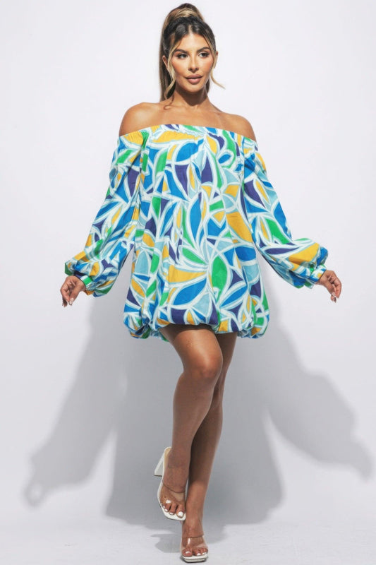 Off Shoulder Bubble Dress - Clothes For Her Online Store
