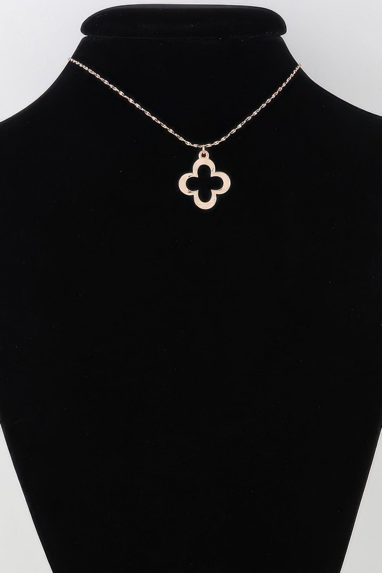 Open Clover Pendant Necklace - Clothes For Her Online Store
