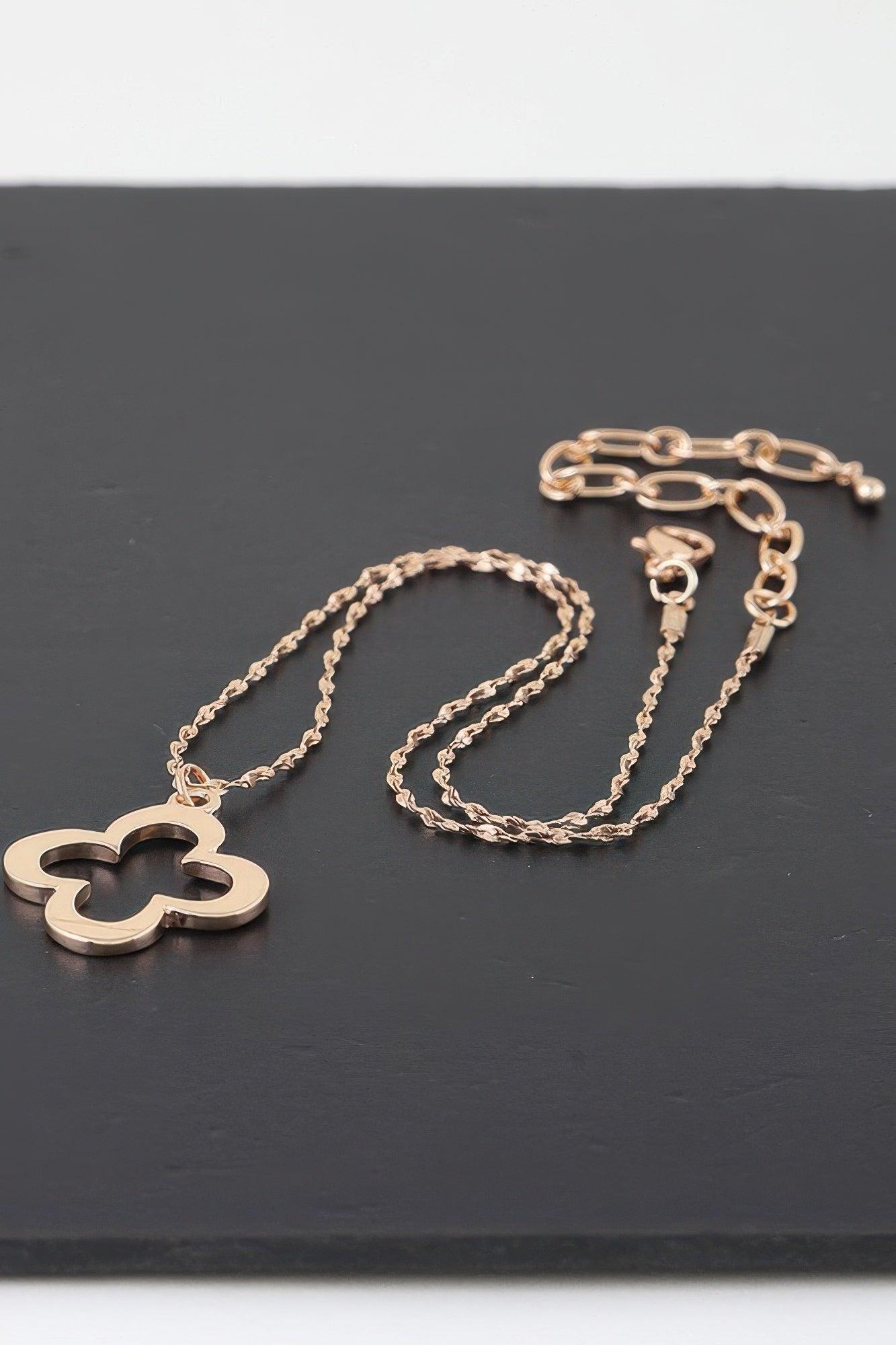 Open Clover Pendant Necklace - Clothes For Her Online Store