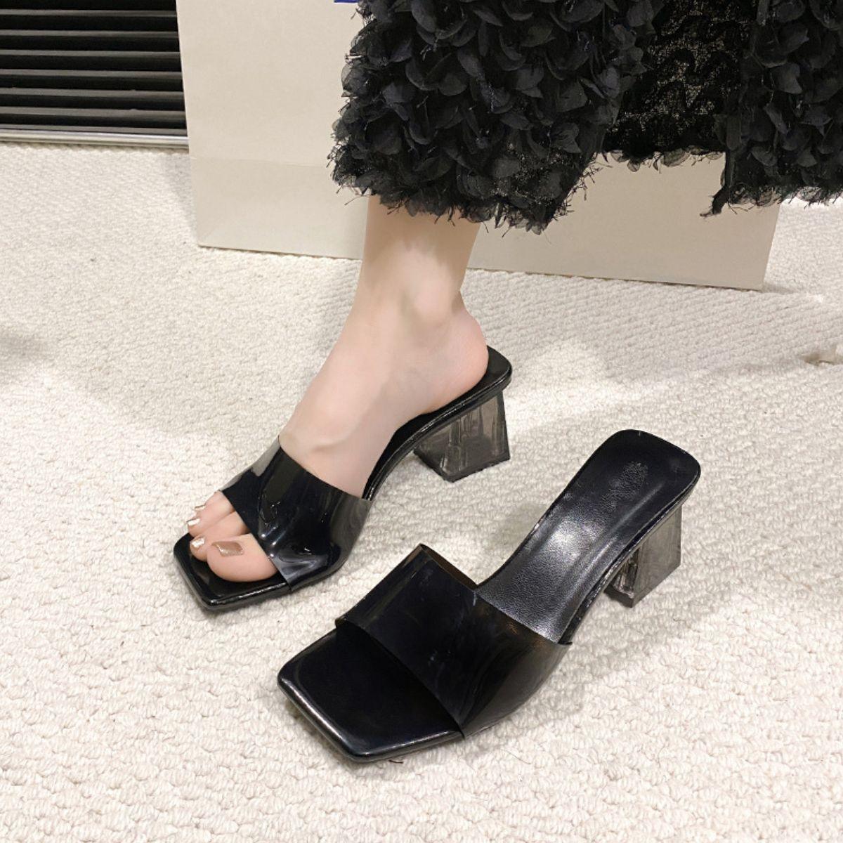 Open Toe Block Heel Sandals - Clothes For Her Online Store