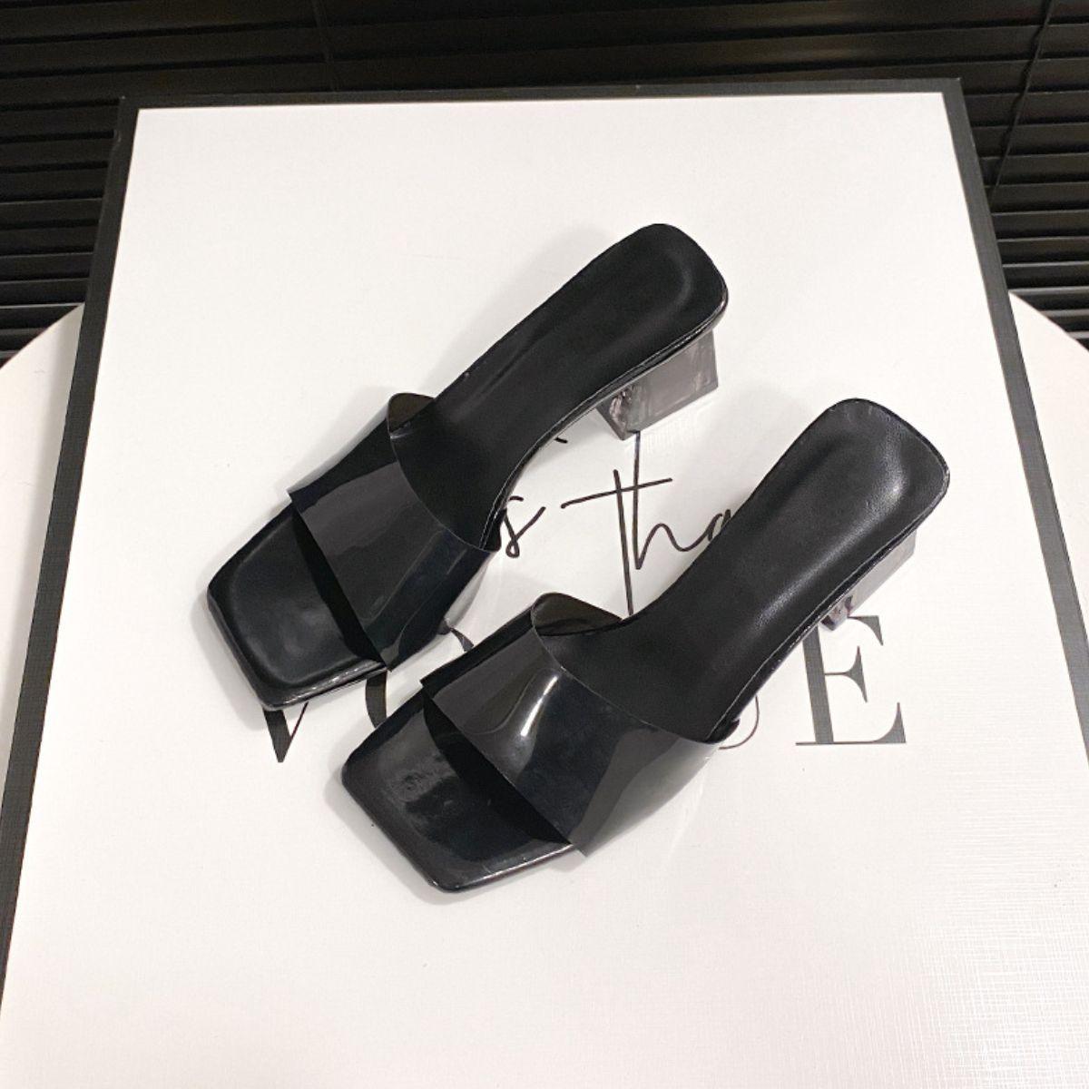Open Toe Block Heel Sandals - Clothes For Her Online Store