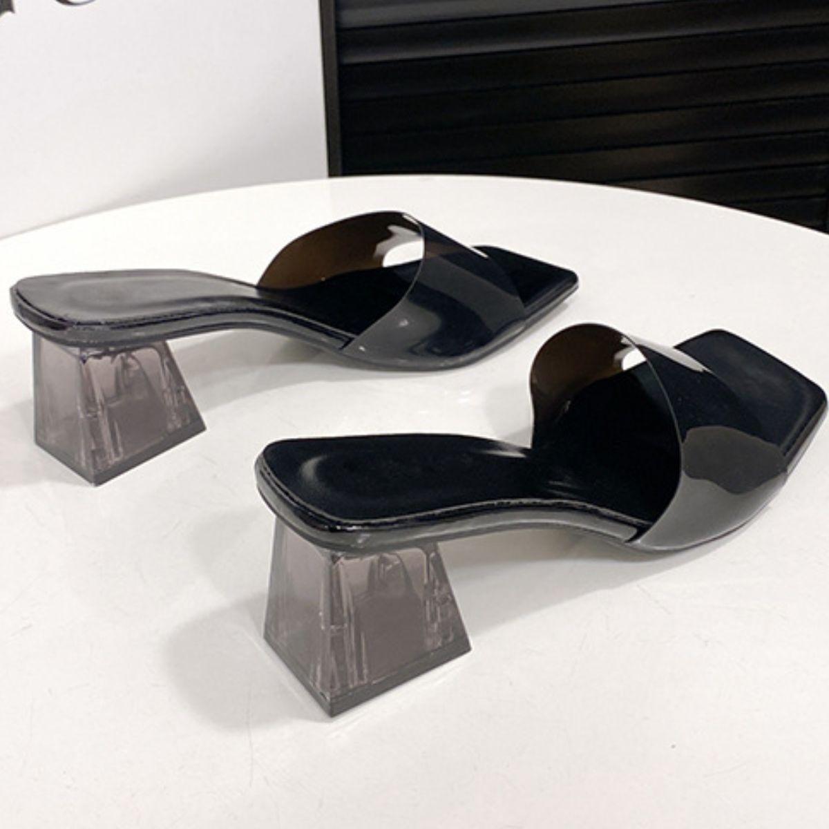 Open Toe Block Heel Sandals - Clothes For Her Online Store