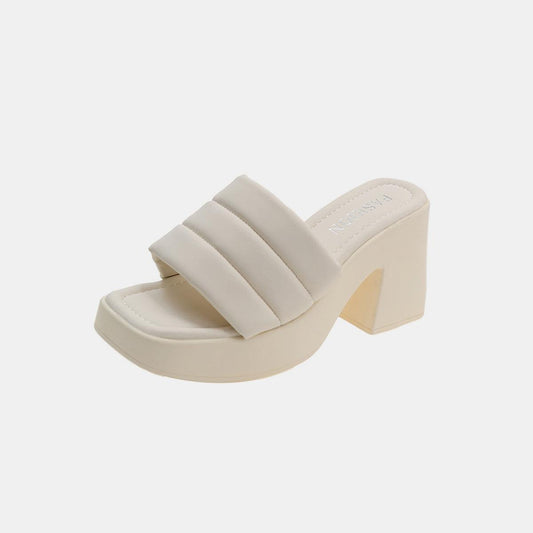 Open Toe Block Heel Sandals - Clothes For Her Online Store