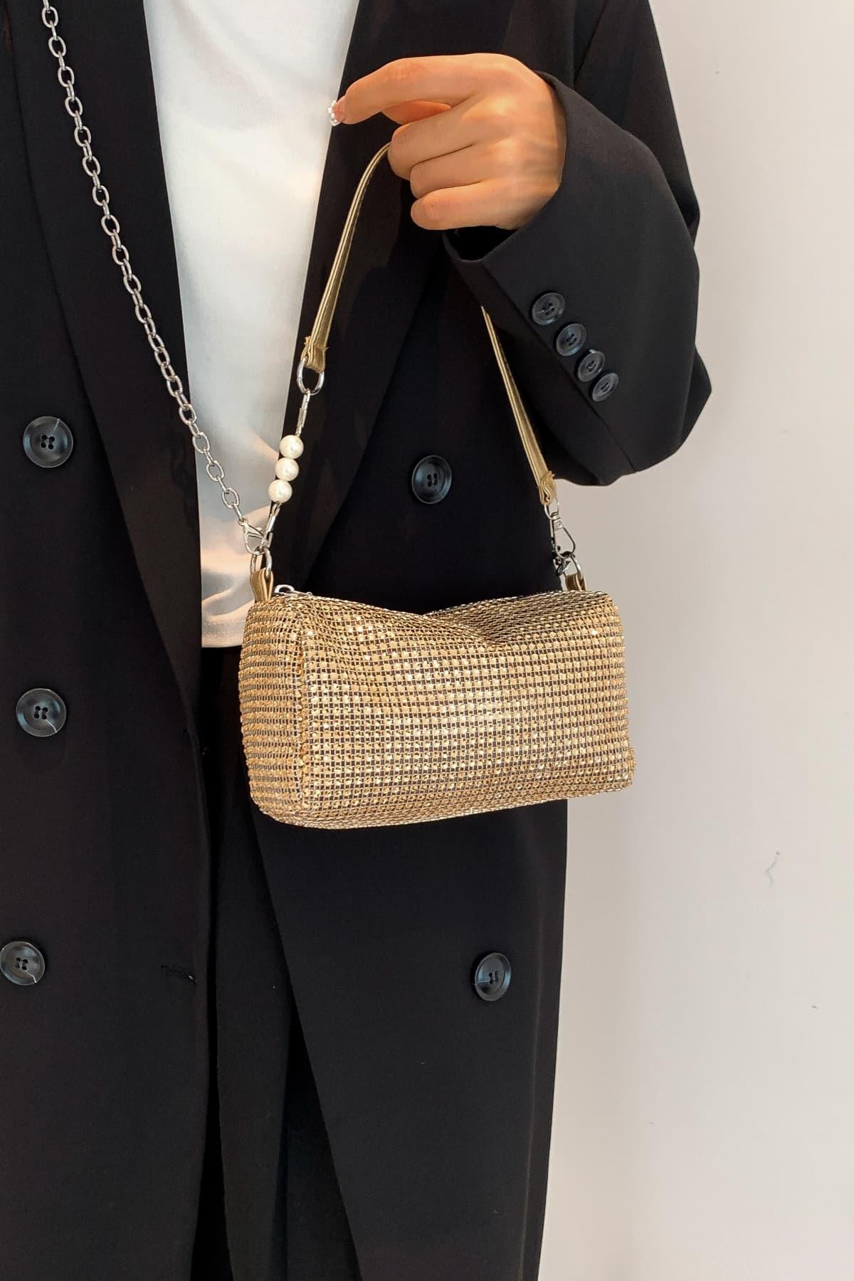 Openwork Crossbody Bag with Removable Strap - Clothes For Her Online Store
