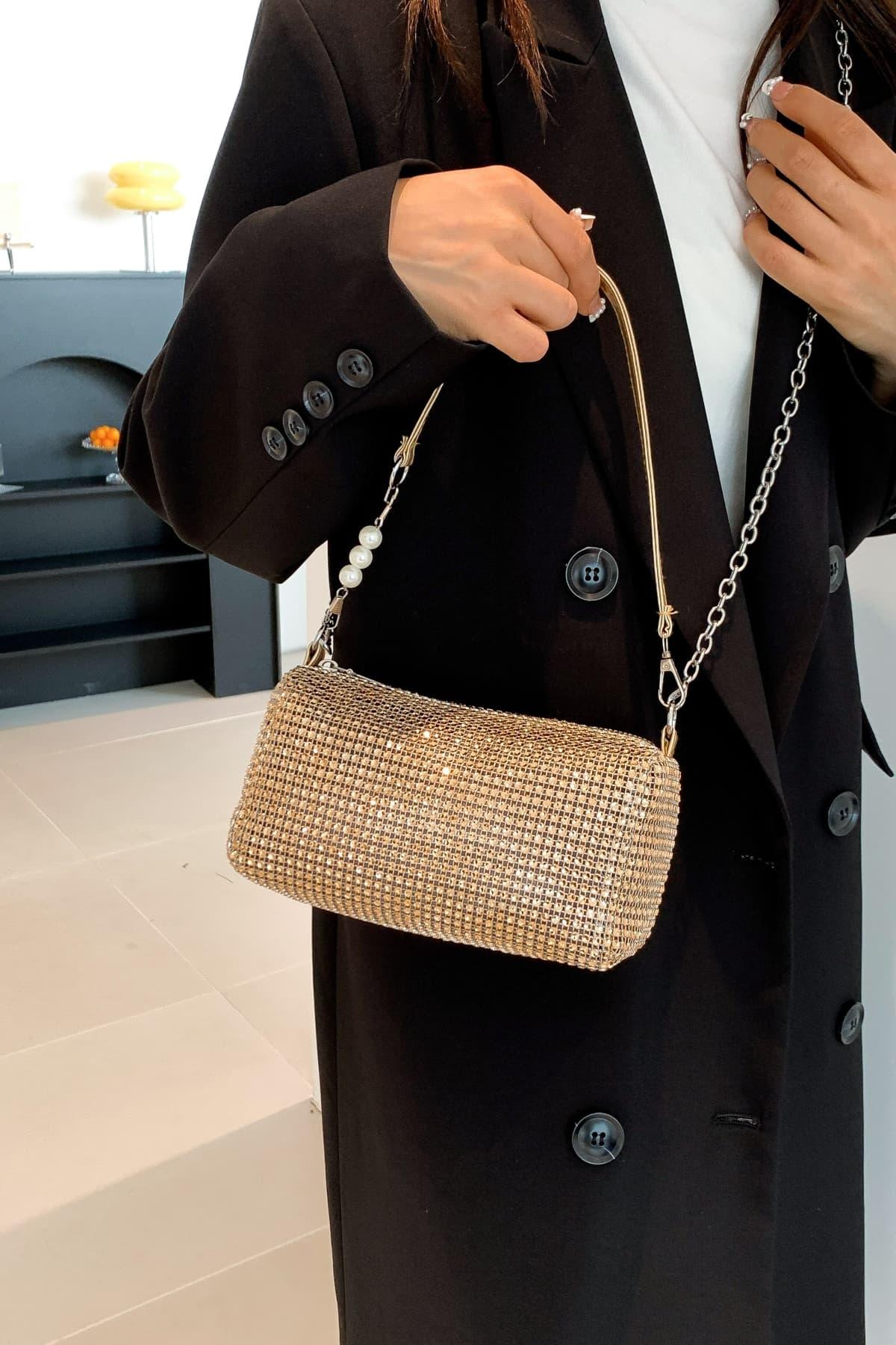 Openwork Crossbody Bag with Removable Strap - Clothes For Her Online Store