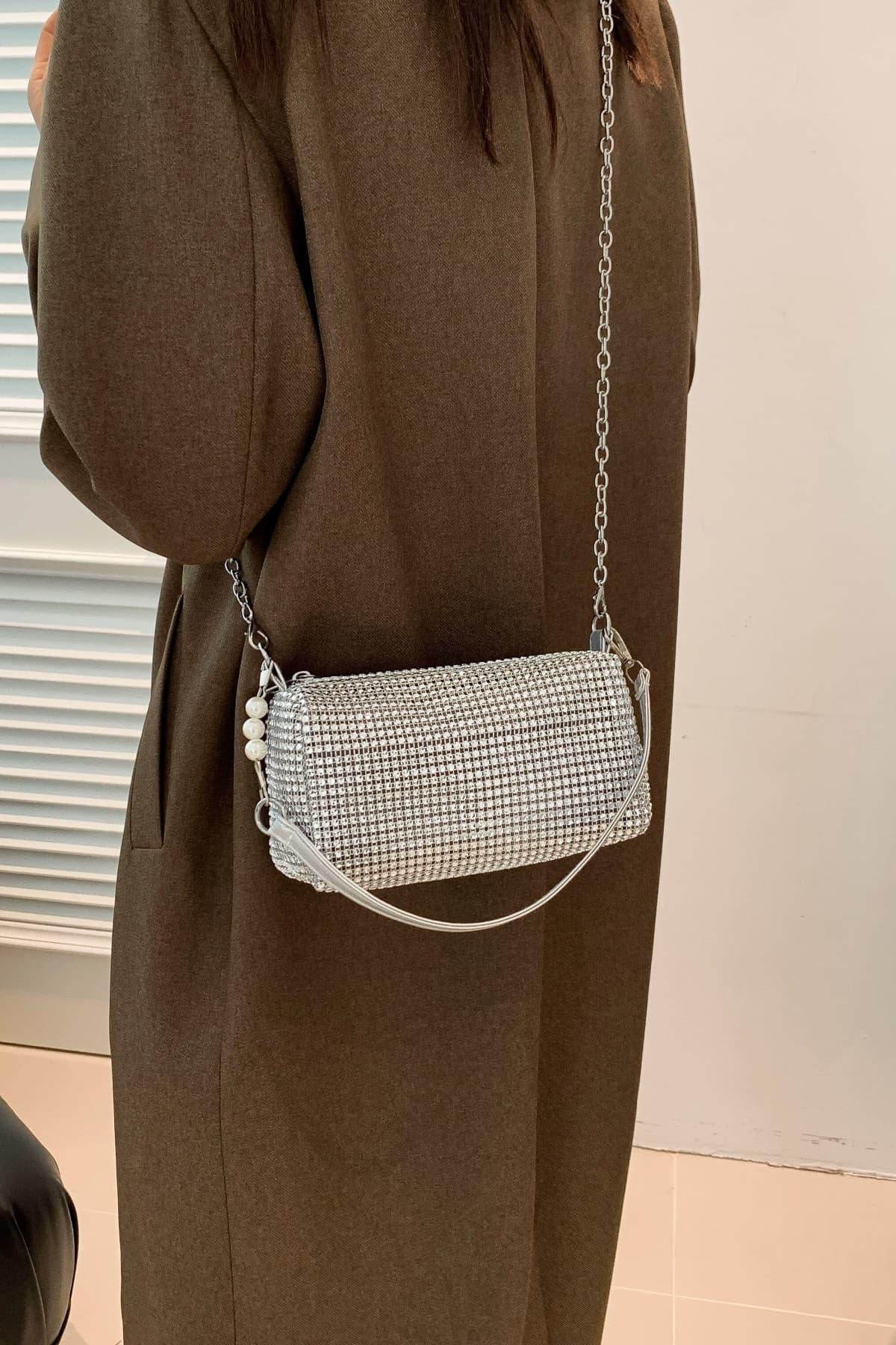 Openwork Crossbody Bag with Removable Strap - Clothes For Her Online Store