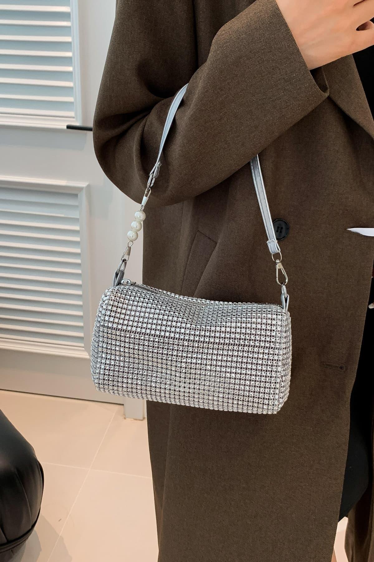 Openwork Crossbody Bag with Removable Strap - Clothes For Her Online Store