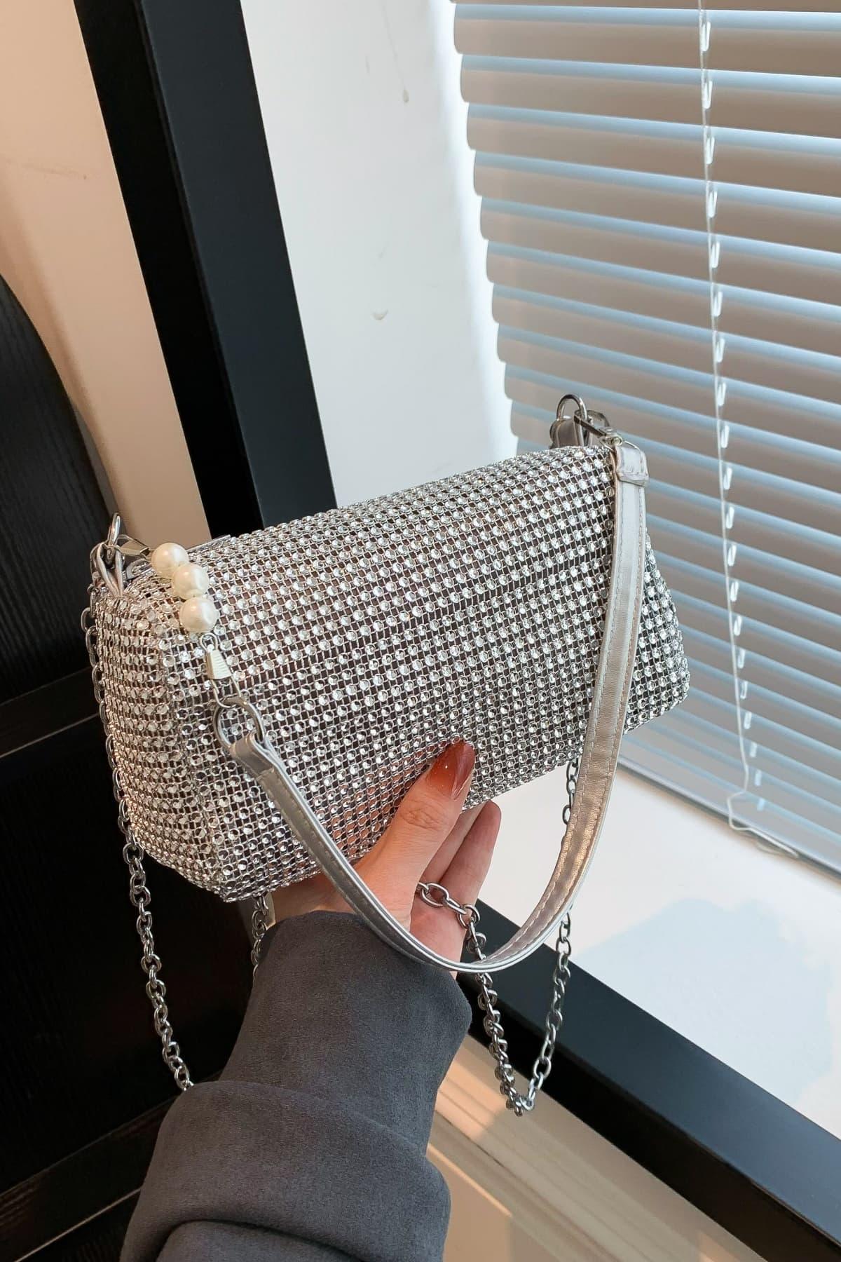 Openwork Crossbody Bag with Removable Strap - Clothes For Her Online Store