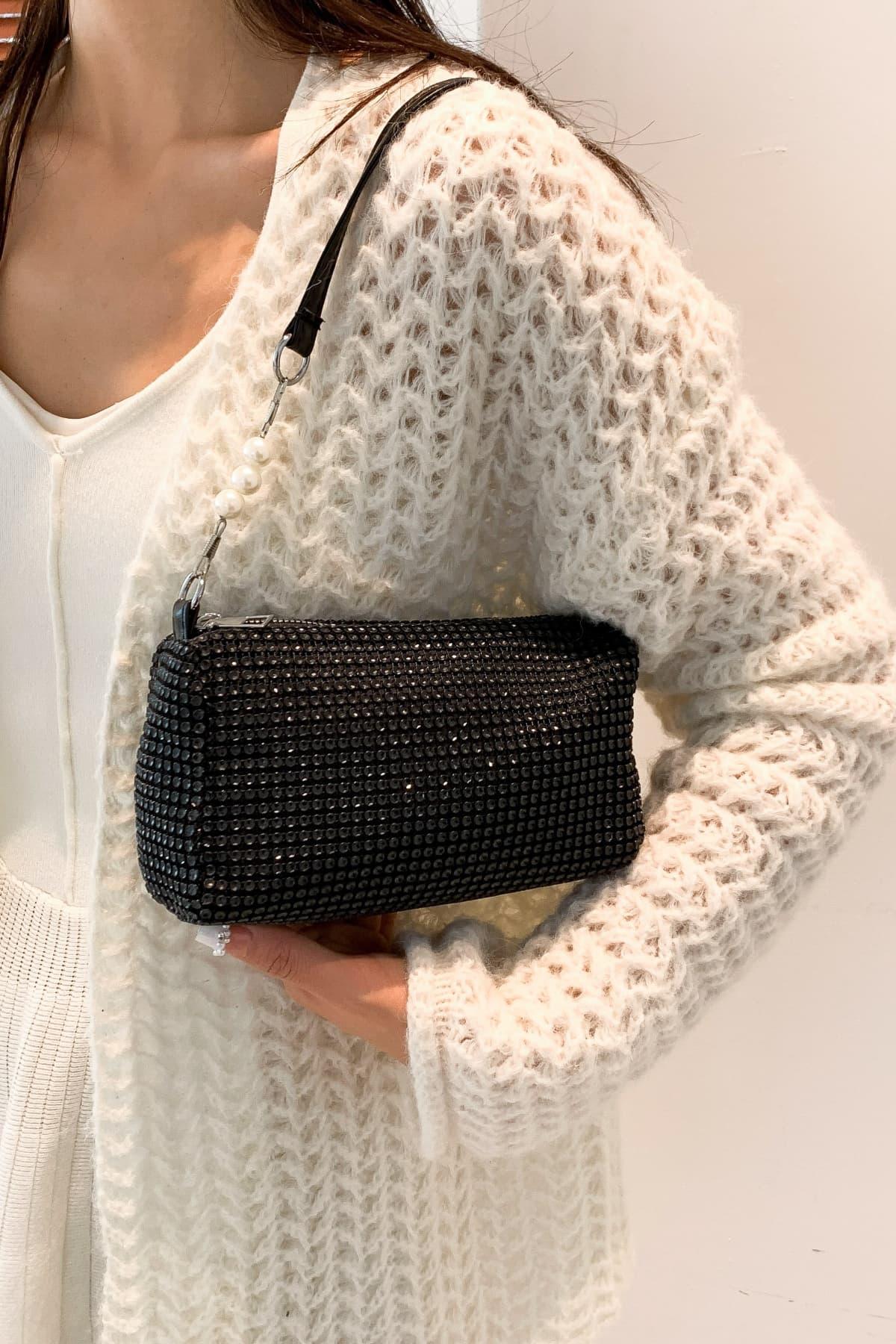 Openwork Crossbody Bag with Removable Strap - Clothes For Her Online Store