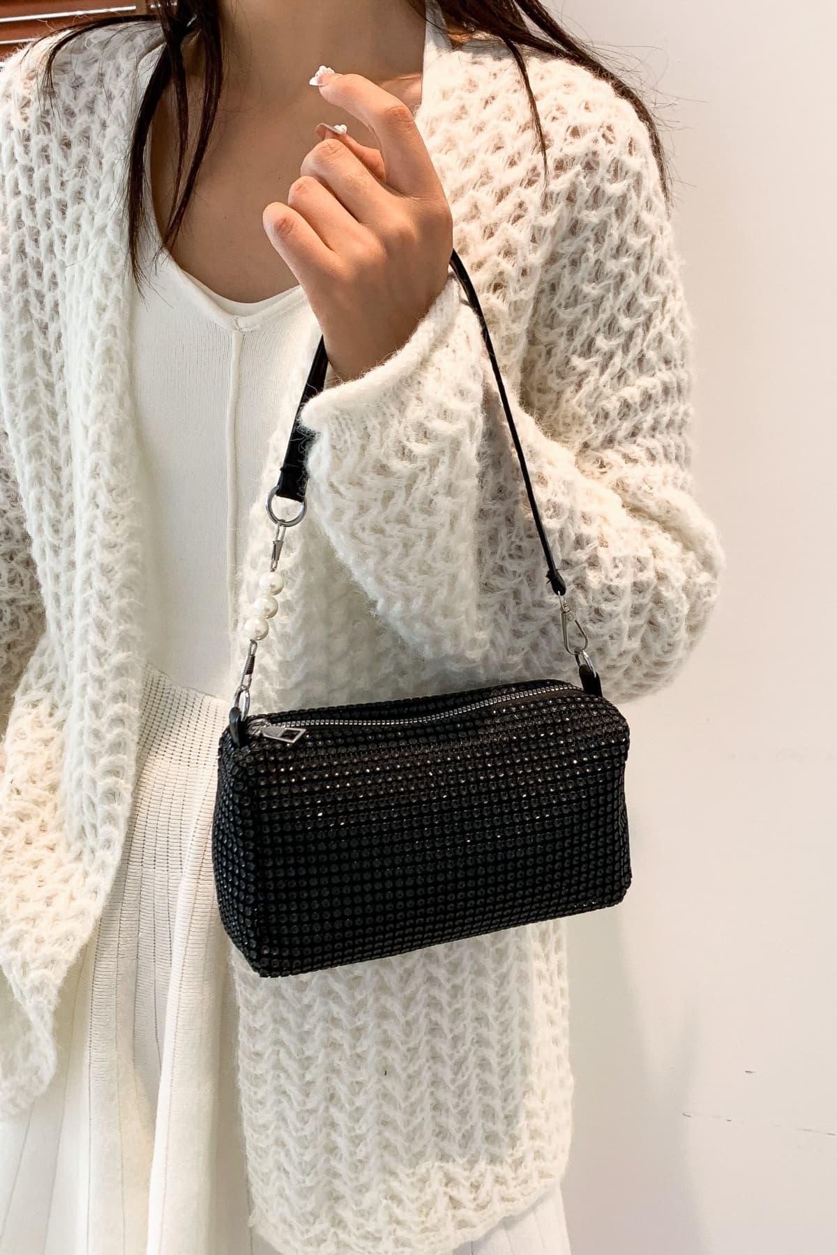 Openwork Crossbody Bag with Removable Strap - Clothes For Her Online Store