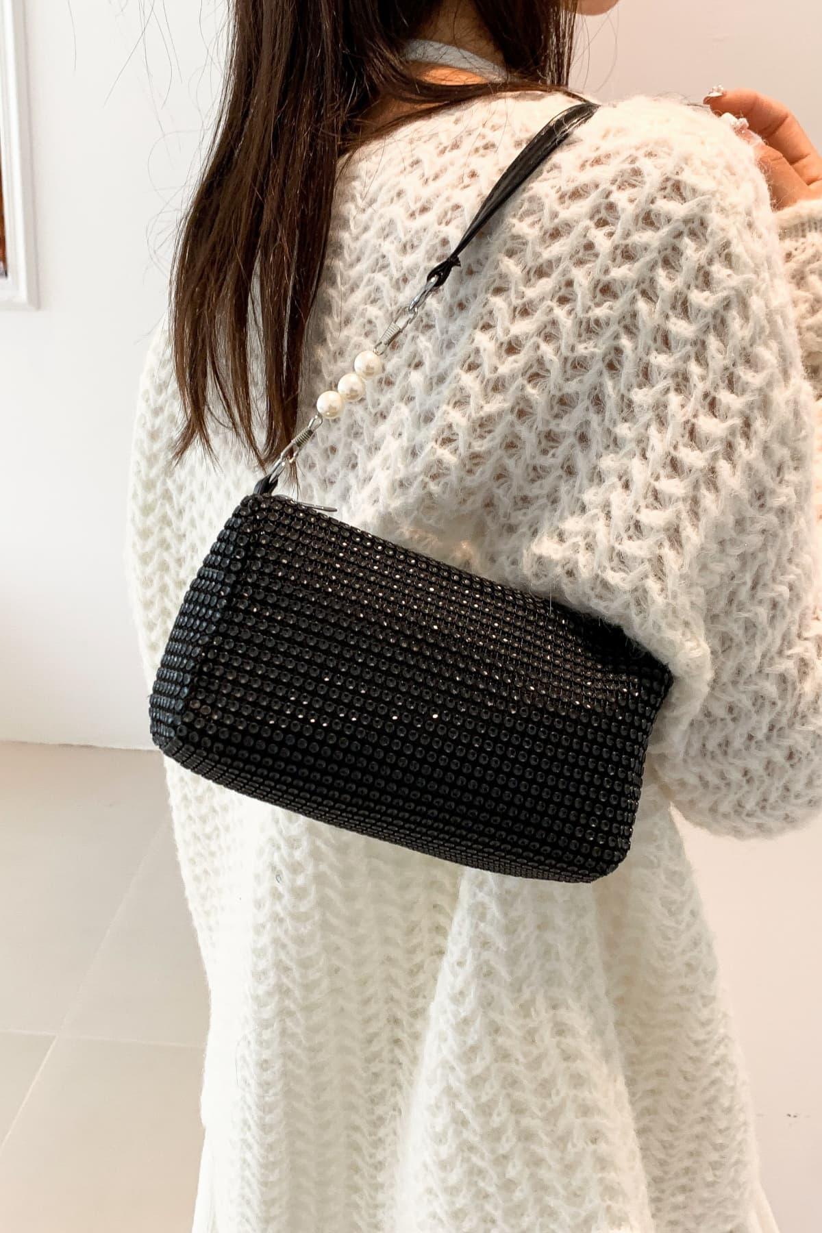 Openwork Crossbody Bag with Removable Strap - Clothes For Her Online Store