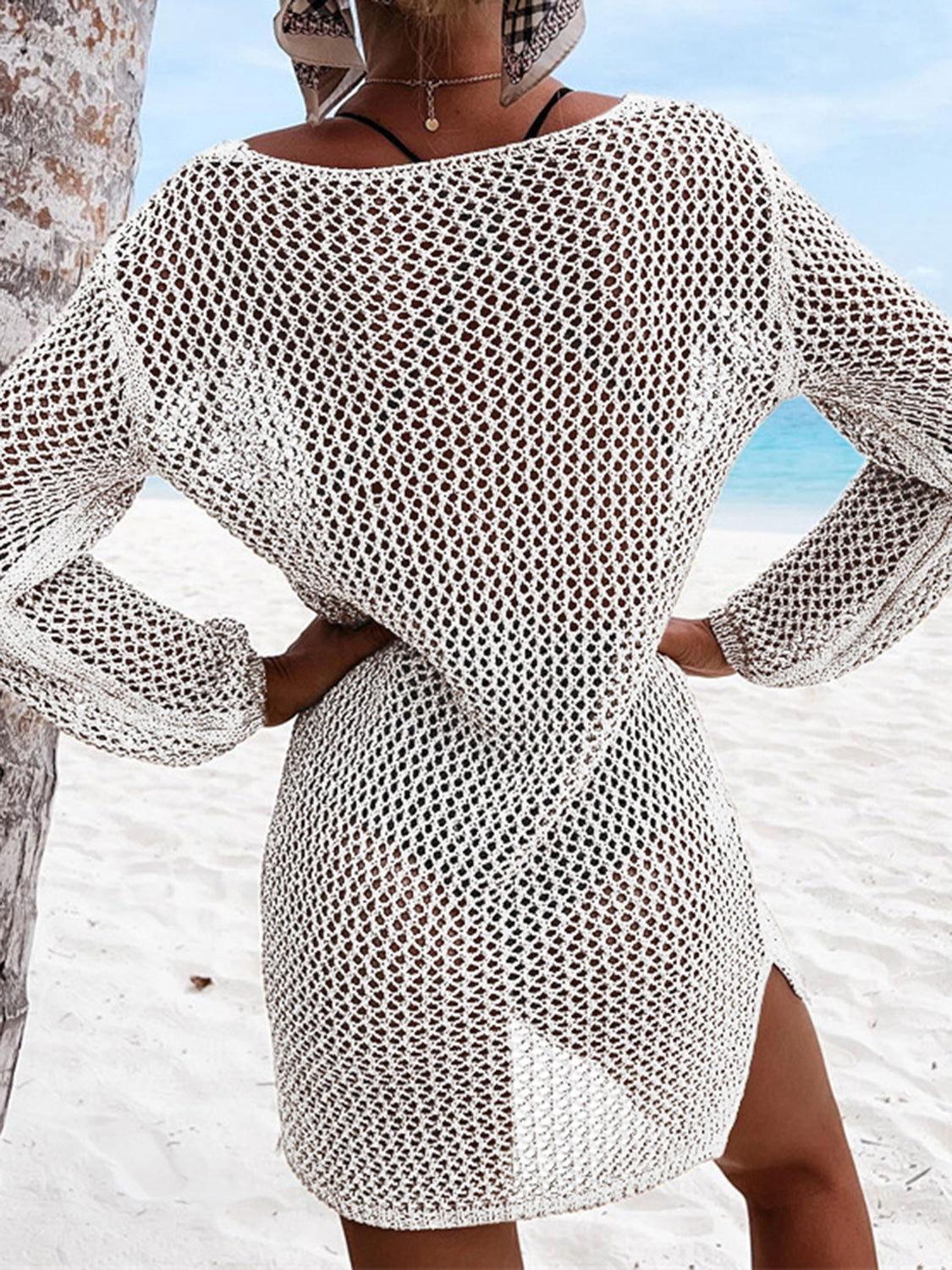 Openwork Tie Neck Cover-Up - Clothes For Her Online Store