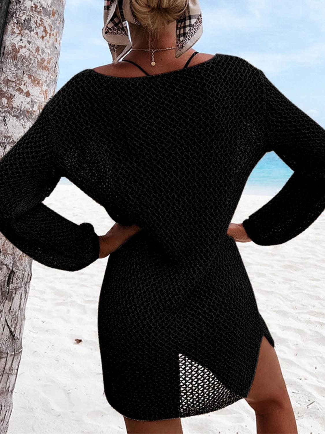 Openwork Tie Neck Cover-Up - Clothes For Her Online Store