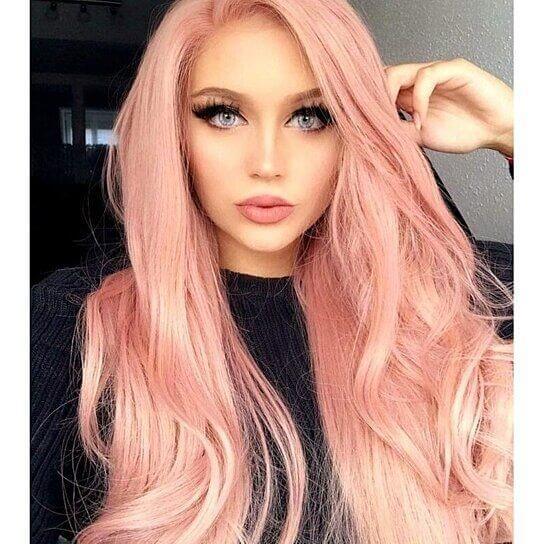 Orange Pink Lace Wig Mixed Color Glueless Long Natural Wavy Middle Part Synthetic Lace Front Wigs For Women Half Hand Tied Heat Resistant - Clothes For Her Online Store