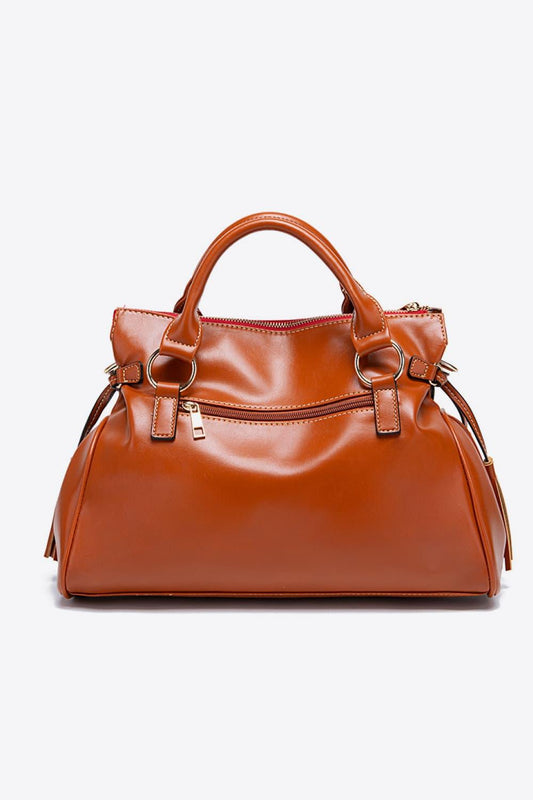 PU Leather Handbag with Tassels - Clothes For Her Online Store