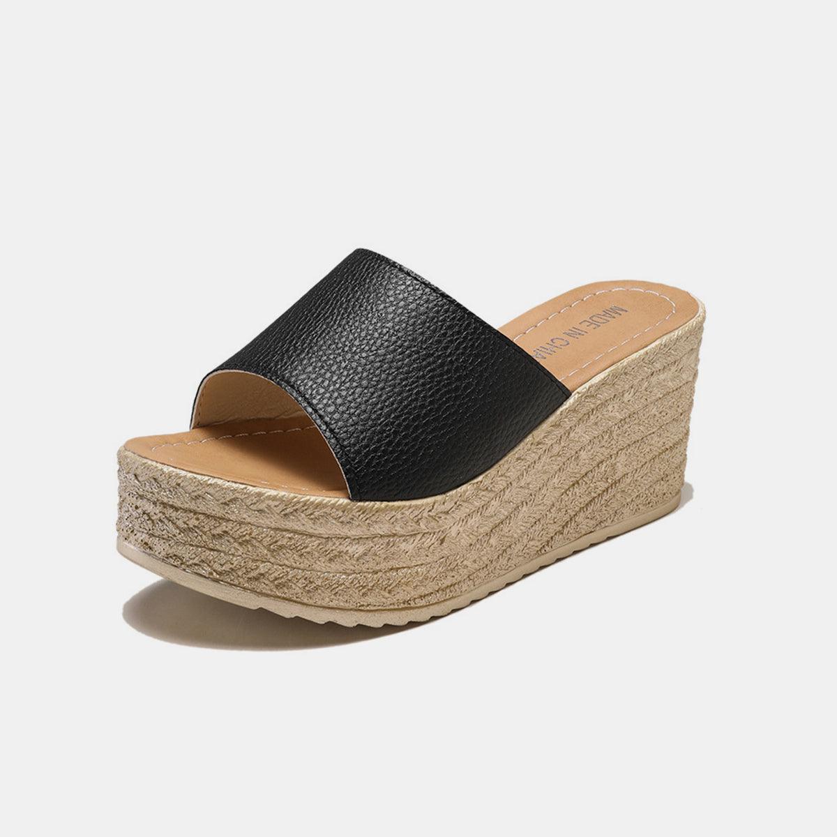 PU Leather Open Toe Sandals - Clothes For Her Online Store
