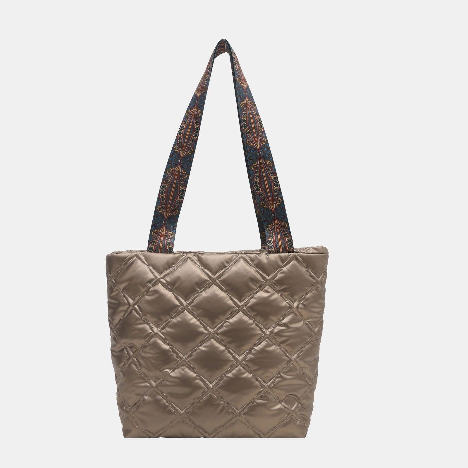 PU Leather Printed Strap Quilted Handbag - Clothes For Her Online Store