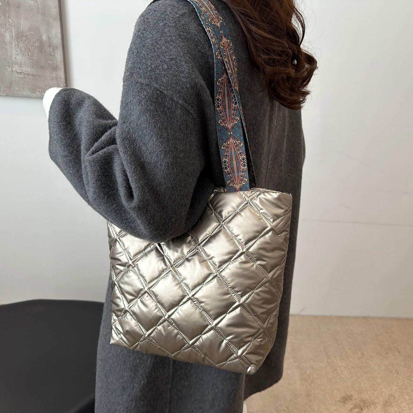 PU Leather Printed Strap Quilted Handbag - Clothes For Her Online Store