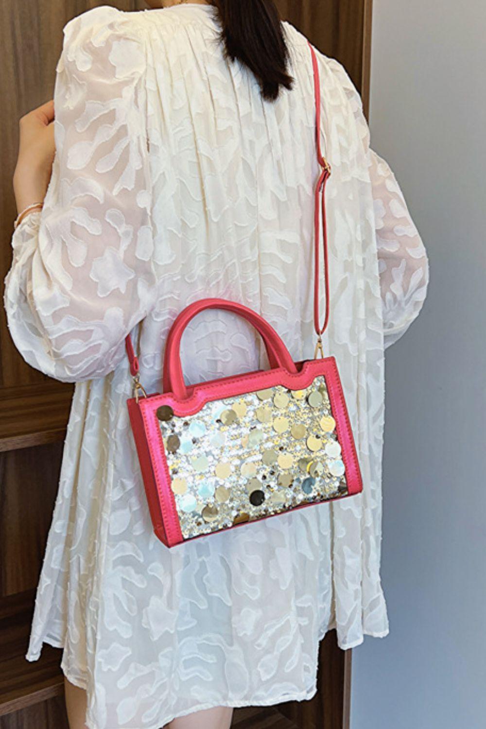 PU Leather Sequin Handbag - Clothes For Her Online Store