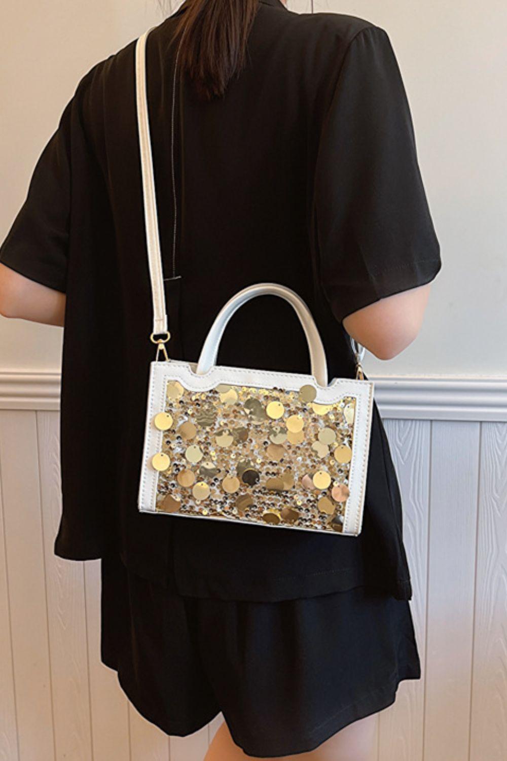 PU Leather Sequin Handbag - Clothes For Her Online Store