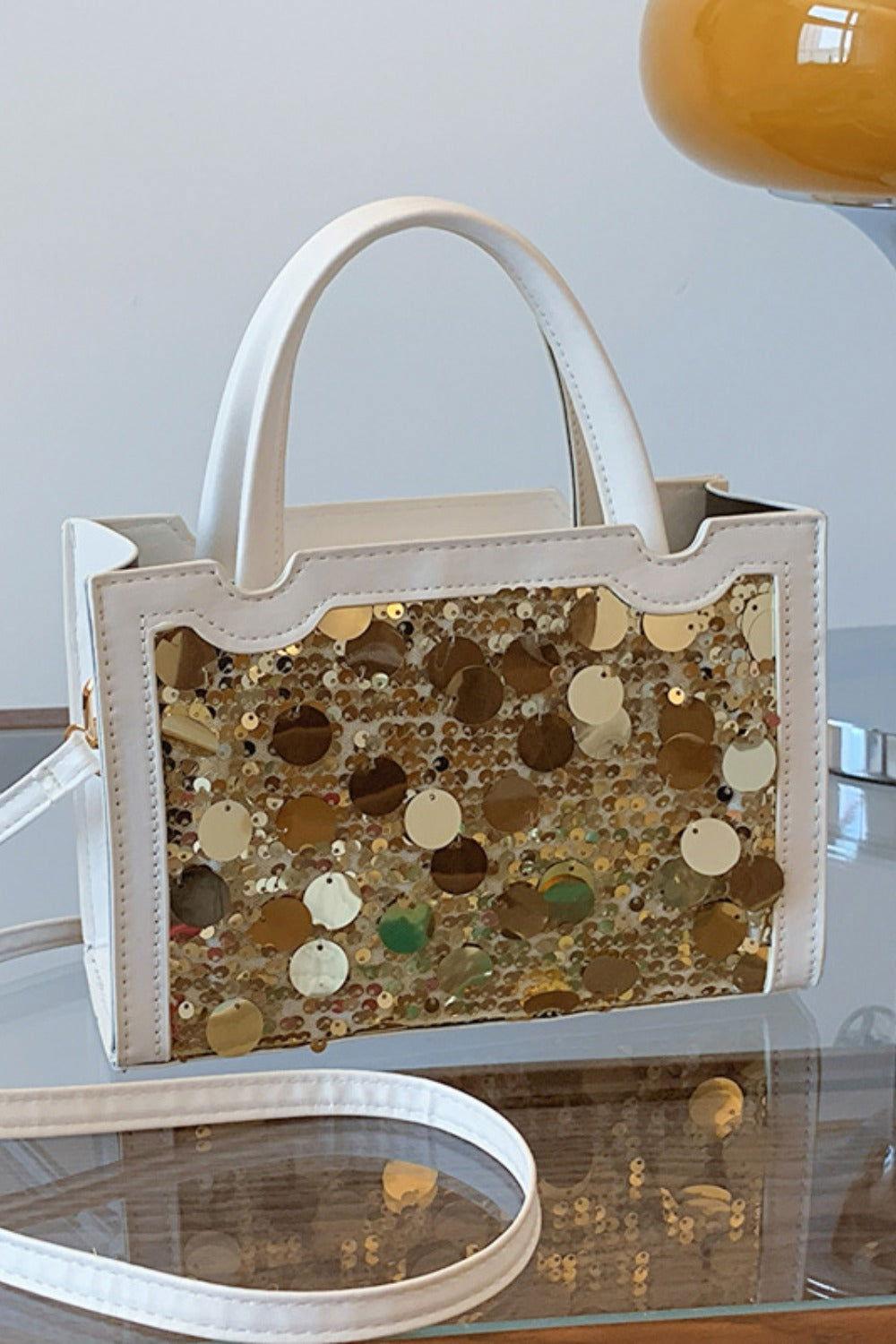 PU Leather Sequin Handbag - Clothes For Her Online Store