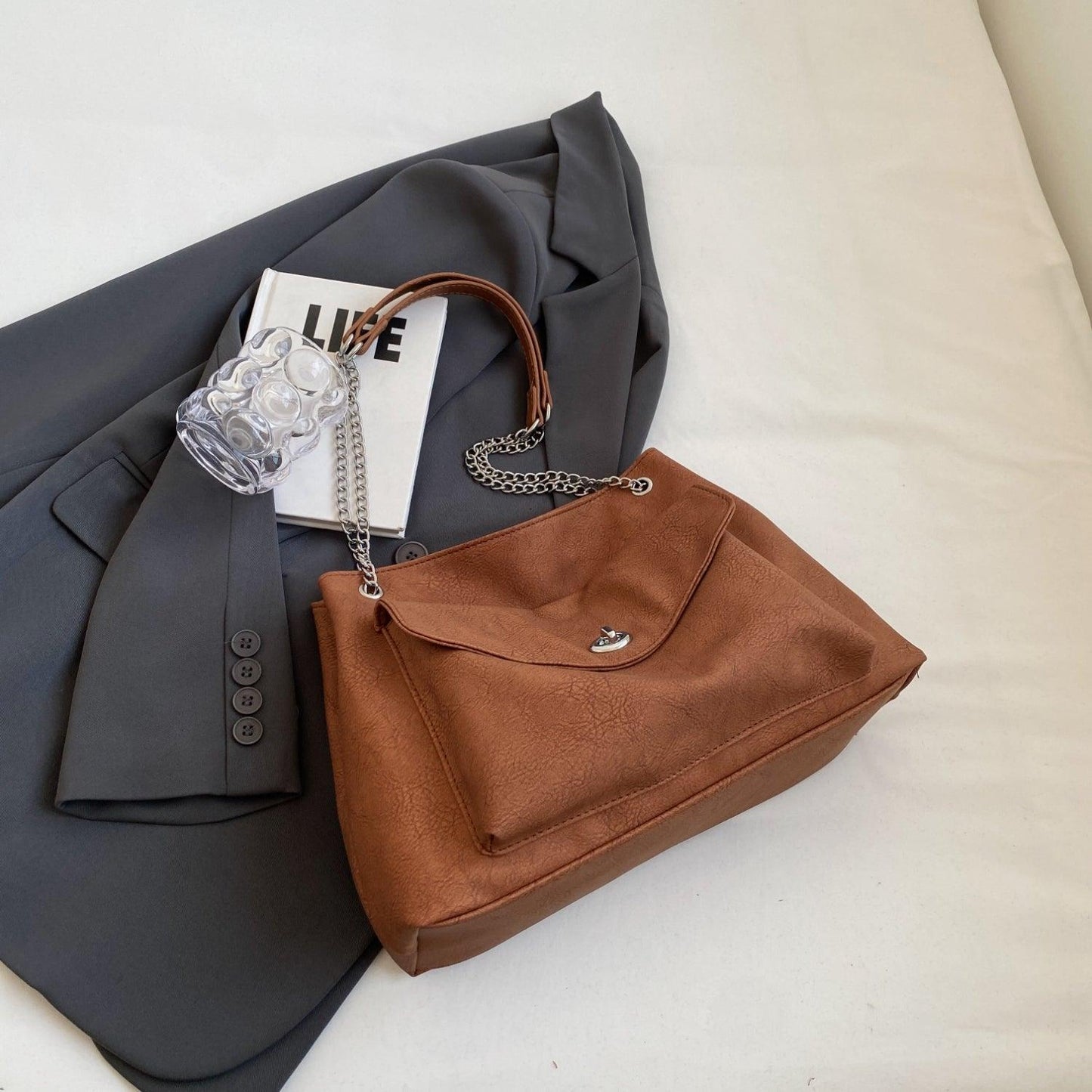PU Leather Shoulder Bag - Clothes For Her Online Store
