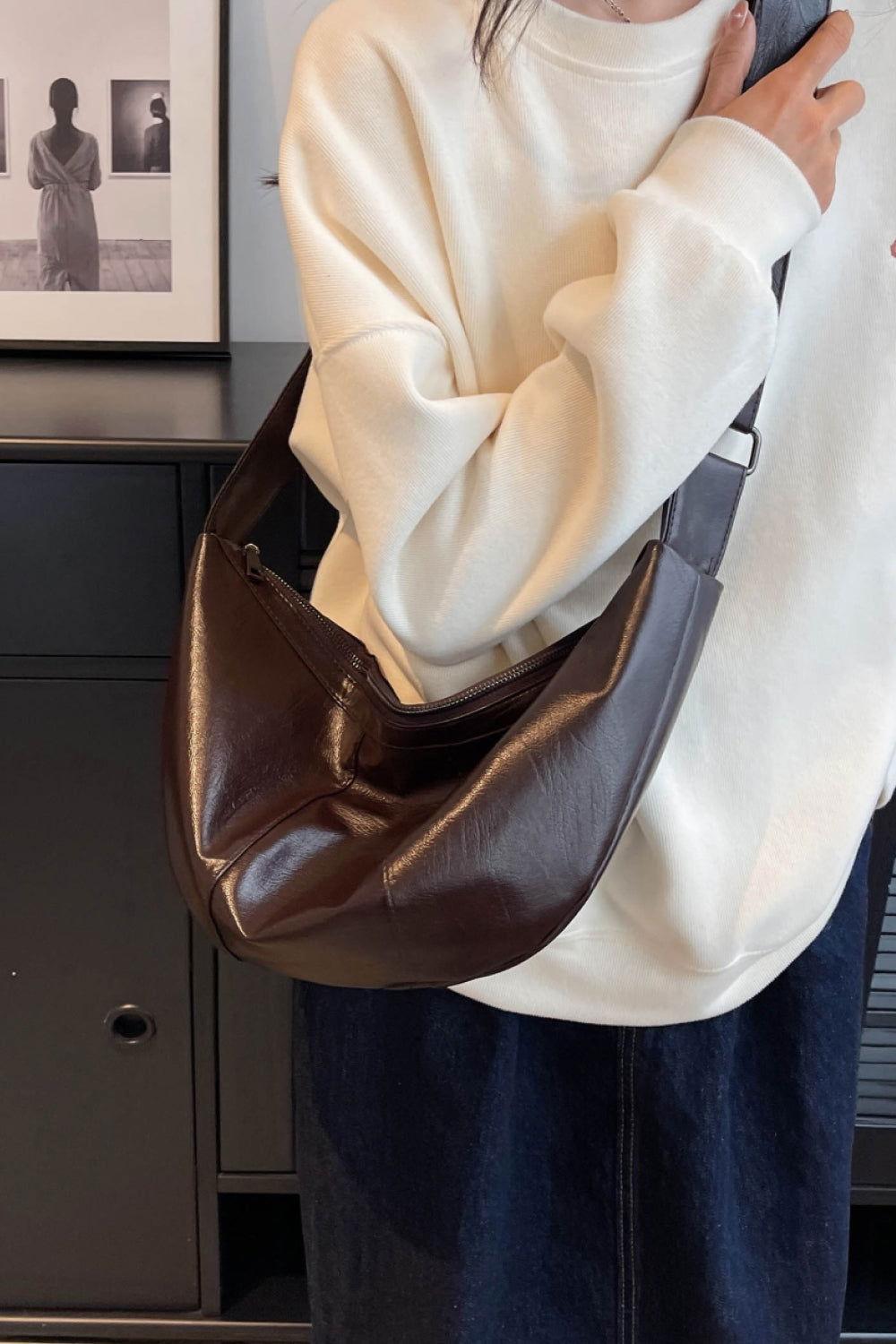 PU Leather Sling Bag - Clothes For Her Online Store