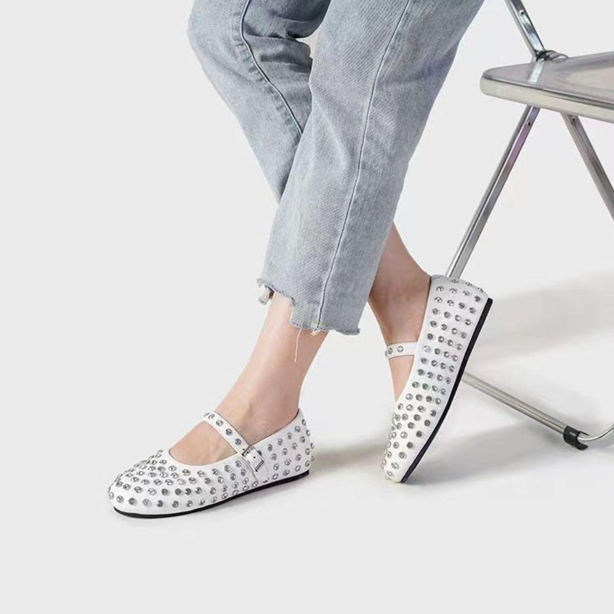 PU Leather Studded Flat Loafers - Clothes For Her Online Store