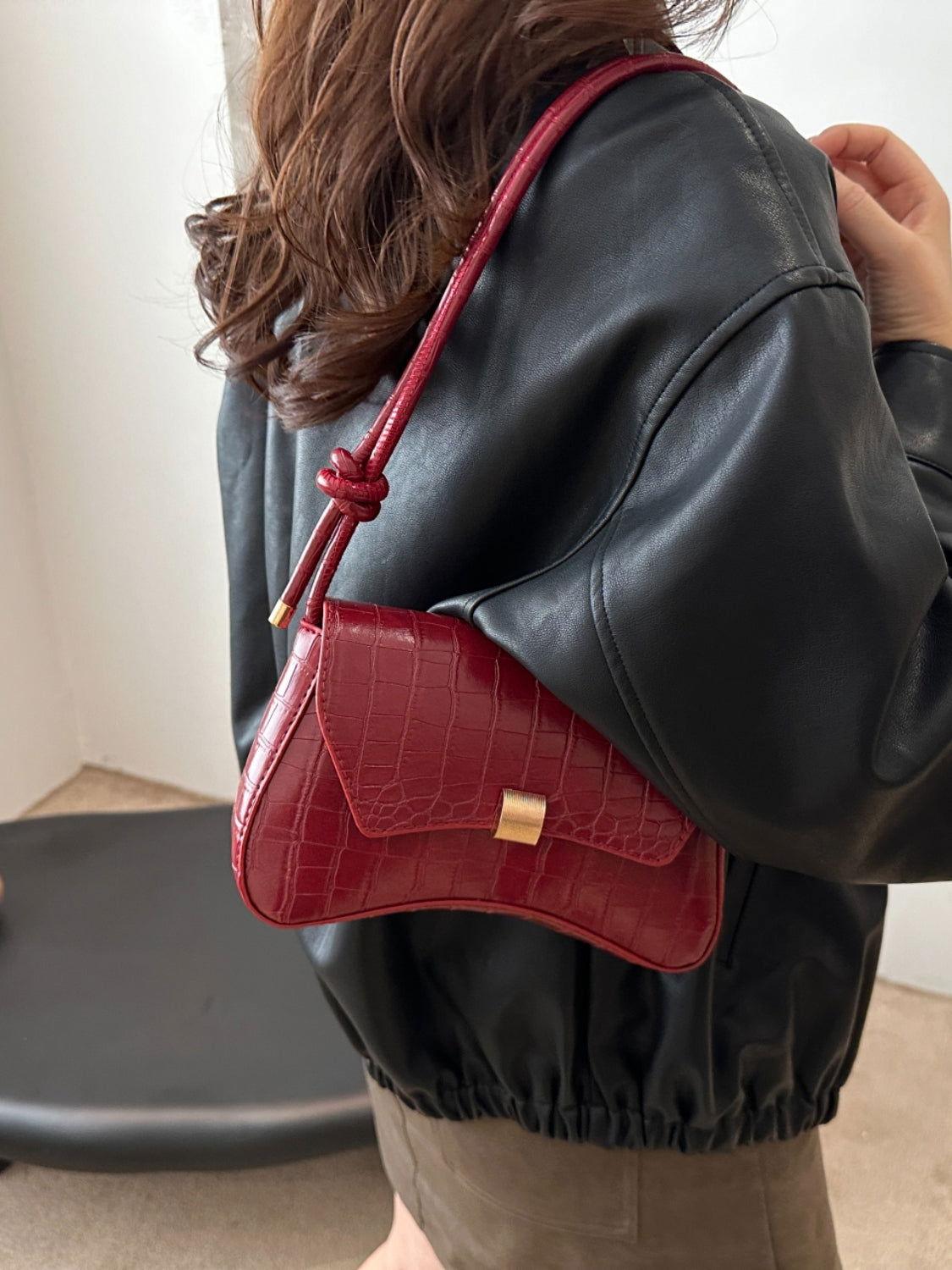 PU Leather Texture Crossbody Bag - Clothes For Her Online Store