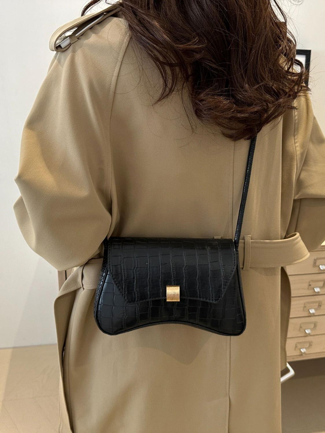 PU Leather Texture Crossbody Bag - Clothes For Her Online Store