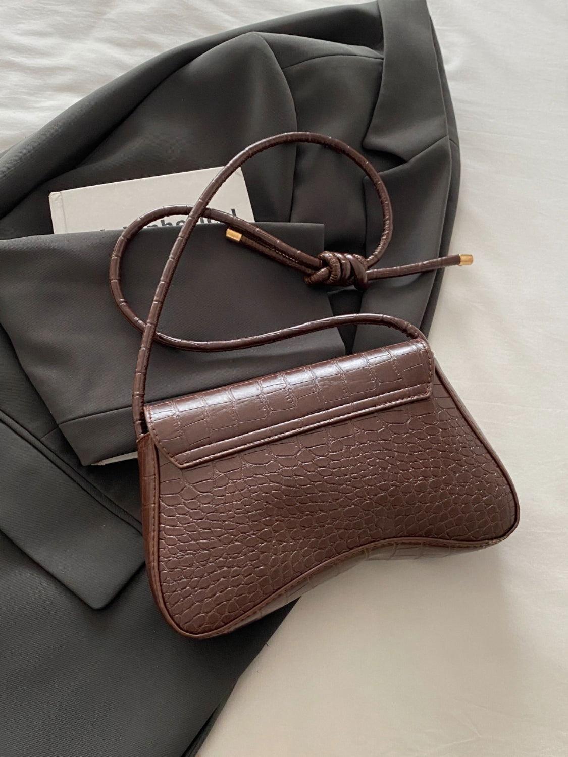PU Leather Texture Crossbody Bag - Clothes For Her Online Store