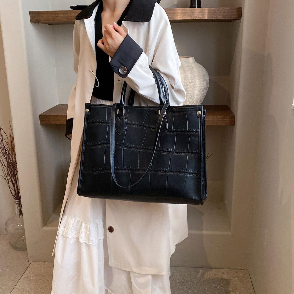 PU Leather Tote Bag - Clothes For Her Online Store