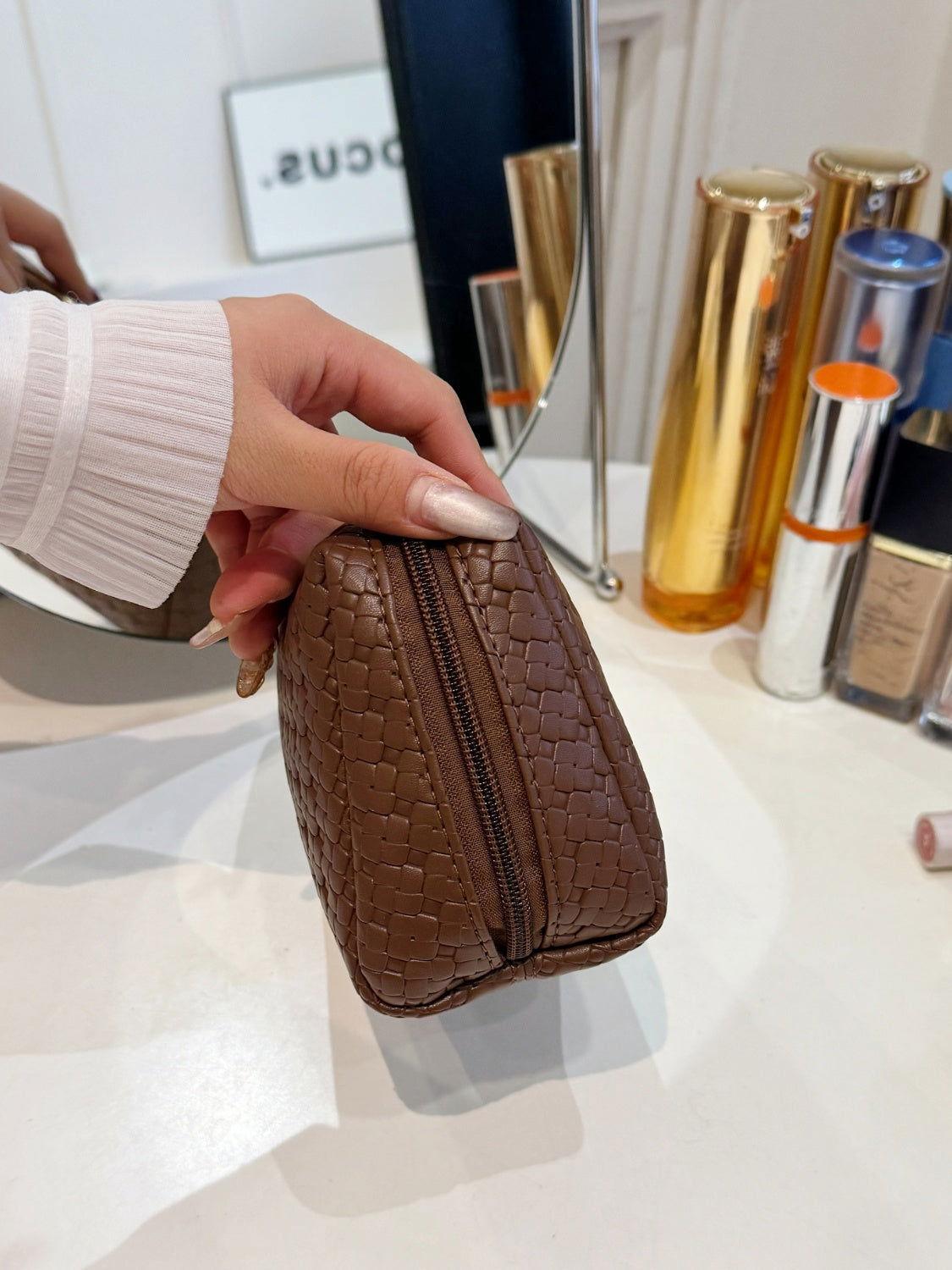 PU Leather Woven Clutch - Clothes For Her Online Store