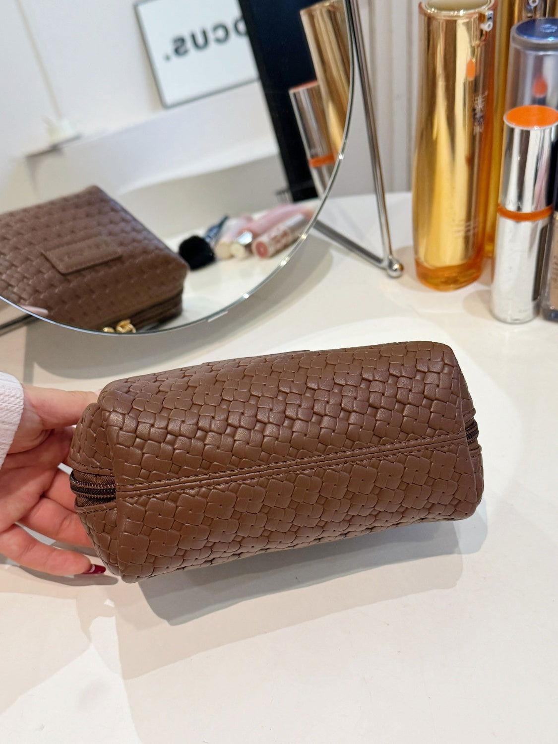 PU Leather Woven Clutch - Clothes For Her Online Store