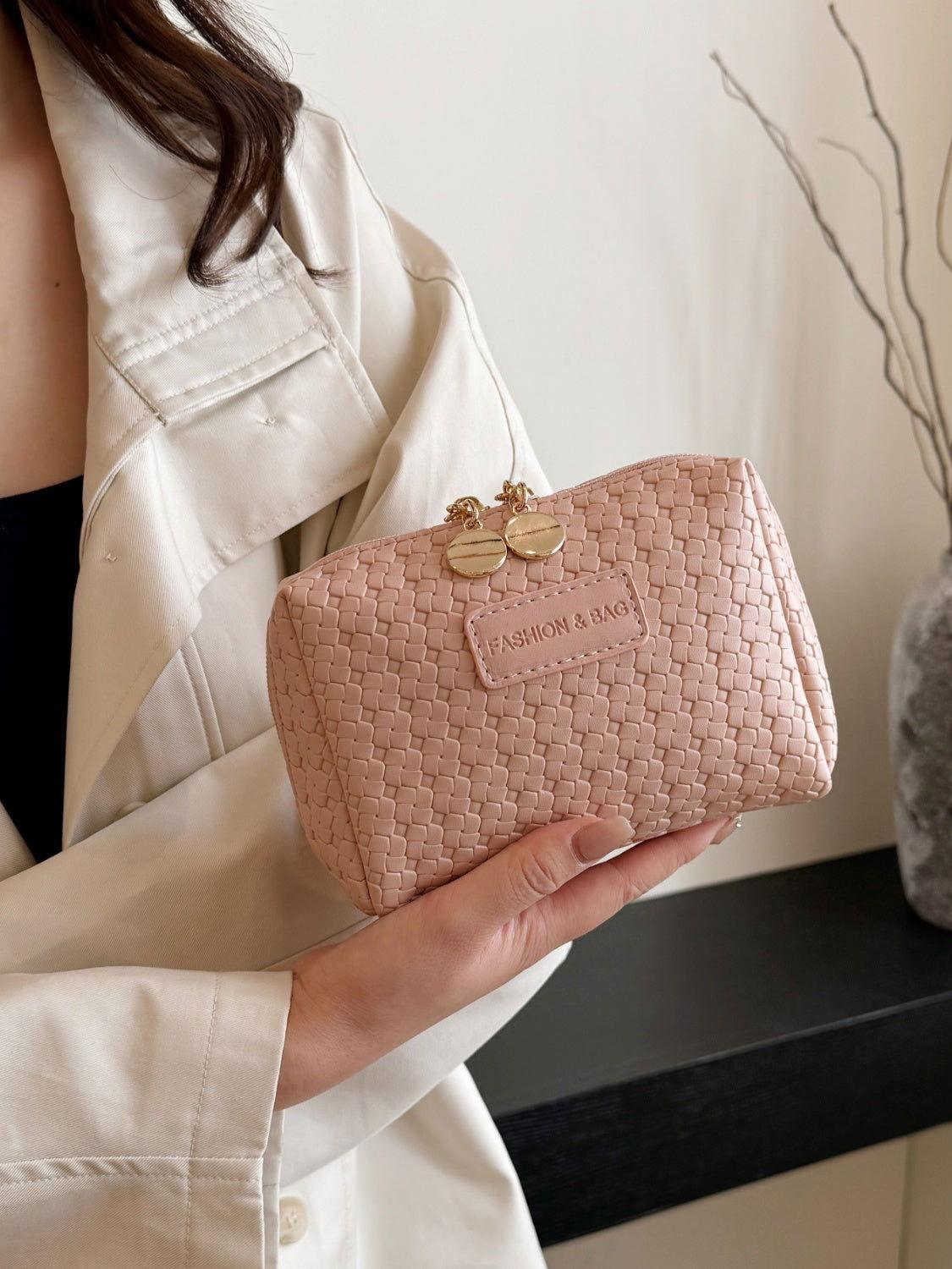 PU Leather Woven Clutch - Clothes For Her Online Store