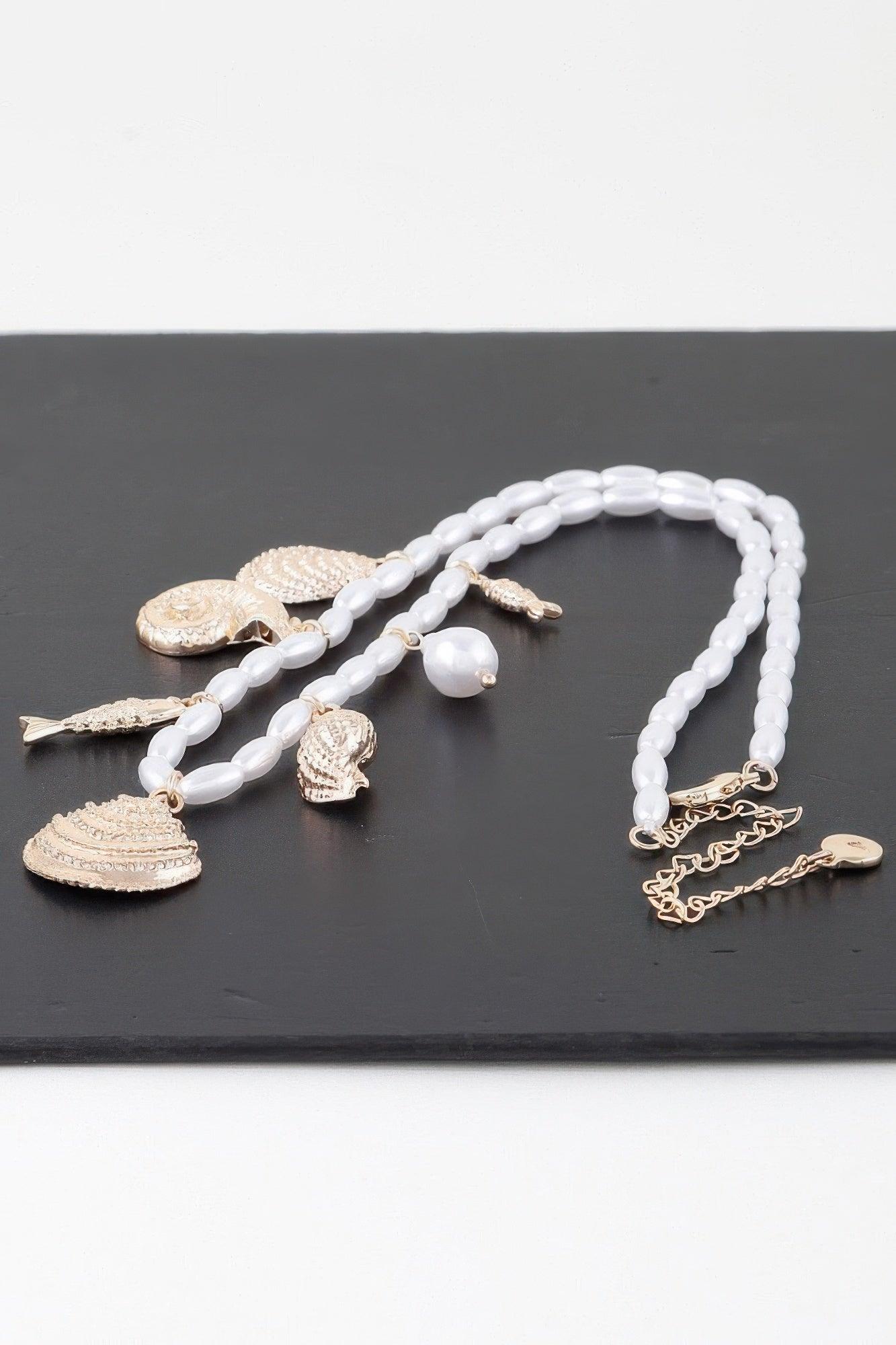 Pearled Under The Sea Charm Necklace - Clothes For Her Online Store