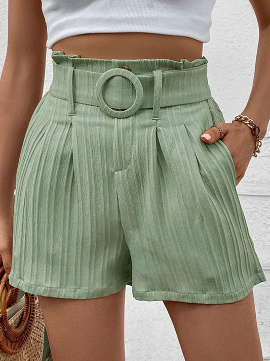 Perfee Belted Shorts with Pockets - Clothes For Her Online Store