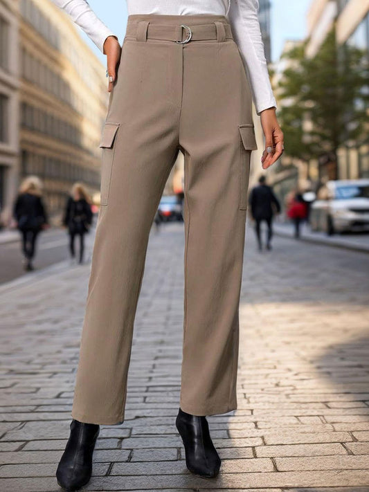 Perfee High Waist Straight Pants - Clothes For Her Online Store