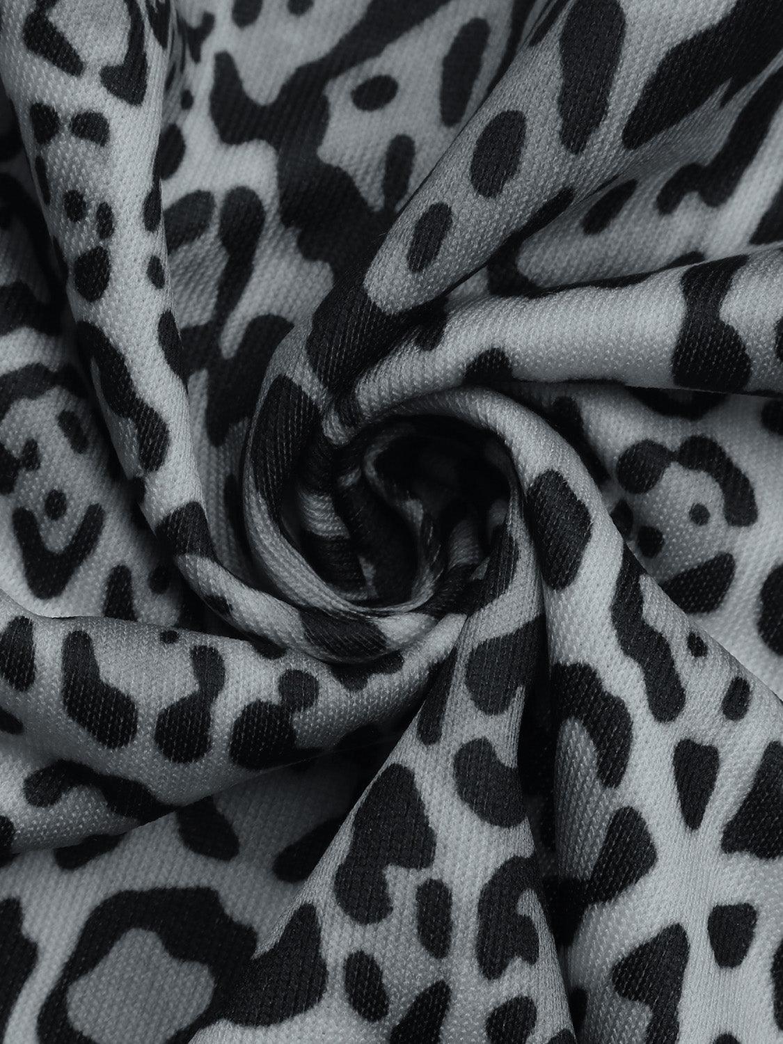 Perfee Leopard Open Front Long Sleeve Jacket - Clothes For Her Online Store