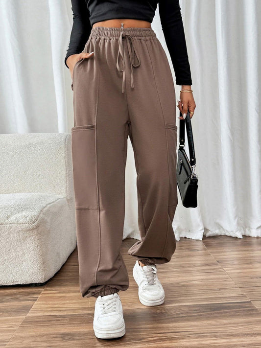 Perfee Tied Joggers with Pockets - Clothes For Her Online Store
