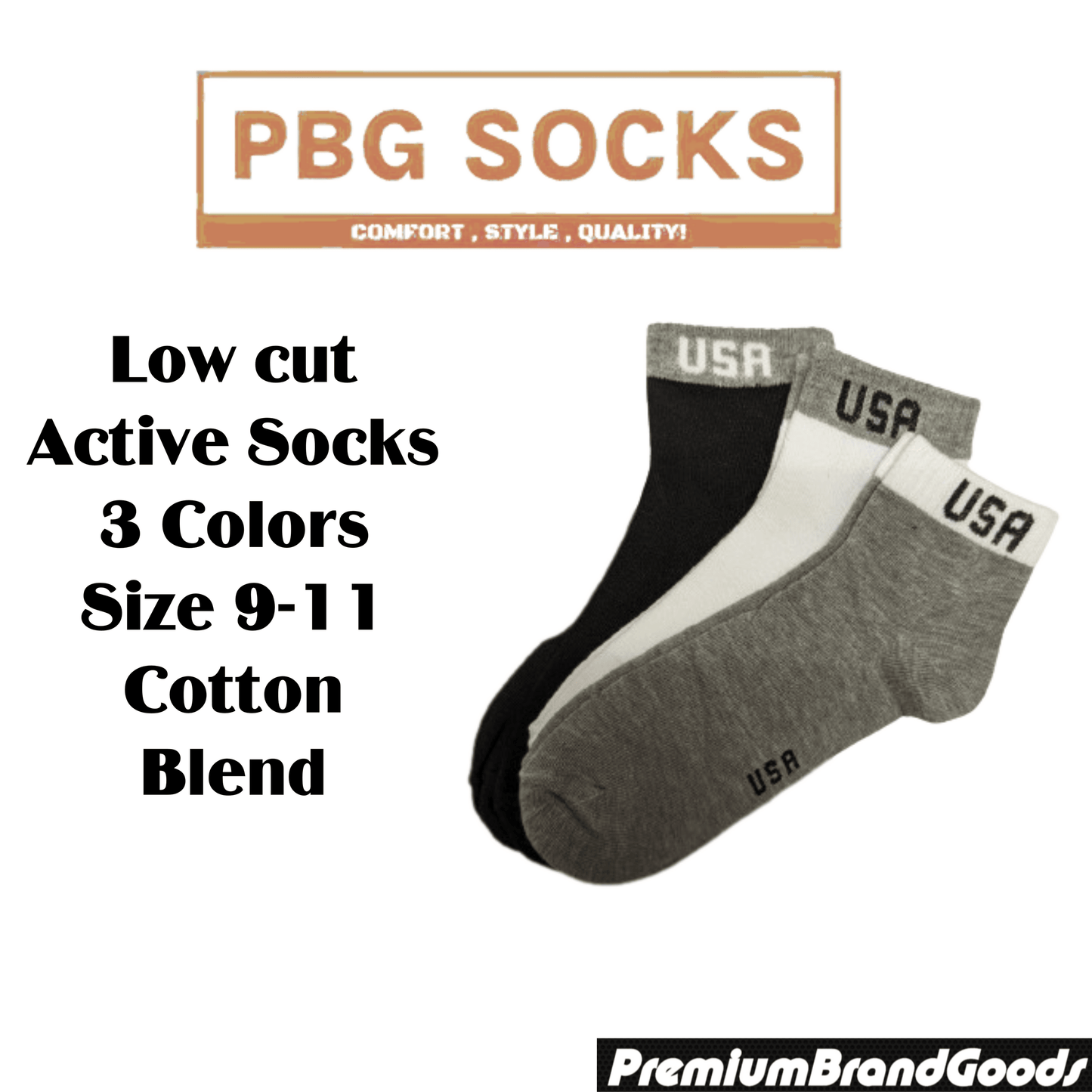 Unisex Cotton-Blend Low Cut Socks Men/Women 9-11, Comfort Fit - Packs