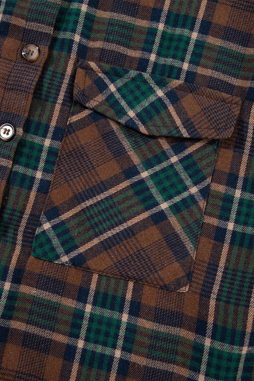Plaid Button Up Long Sleeve Jacket - Clothes For Her Online Store