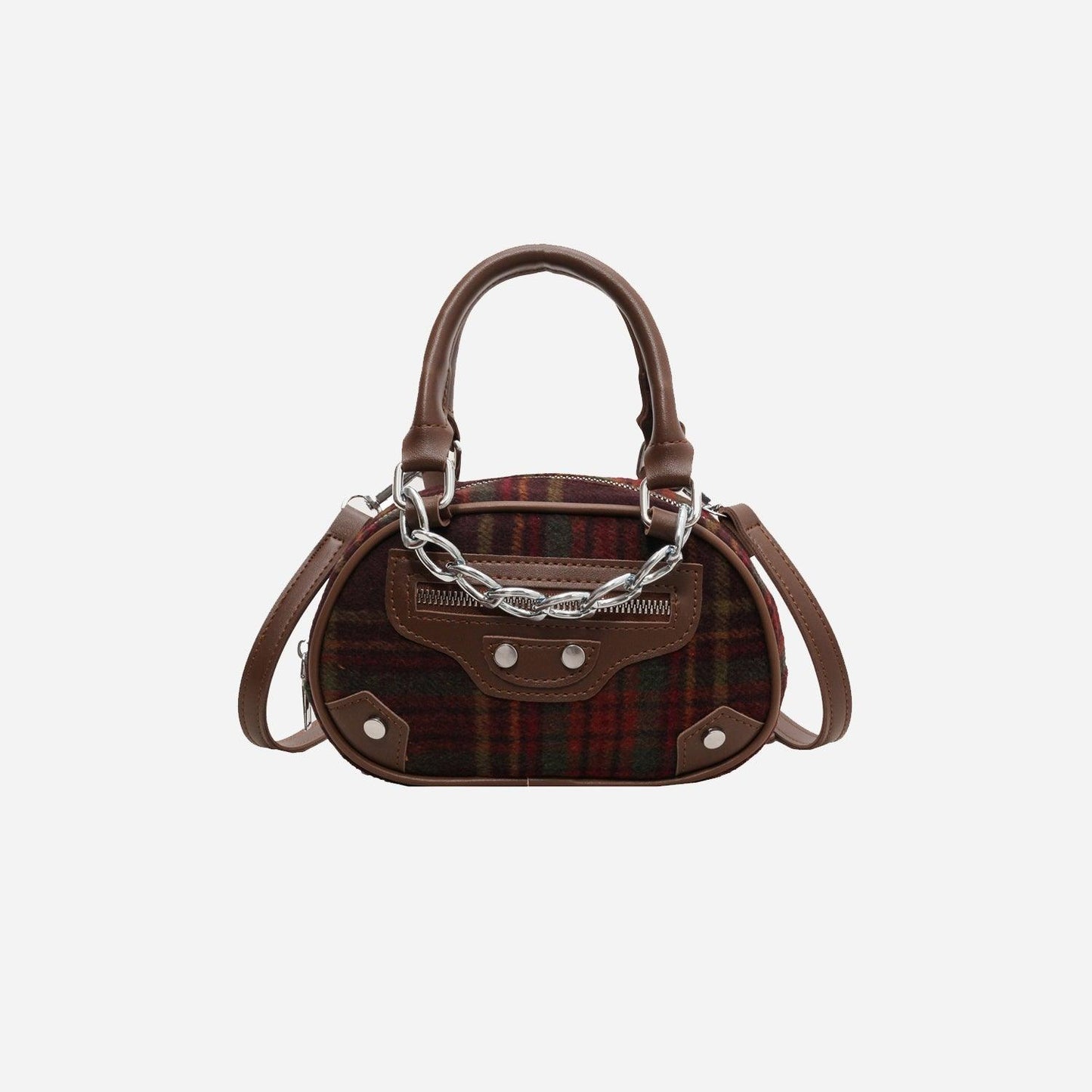 Plaid Print Crossbody Bag - Clothes For Her Online Store