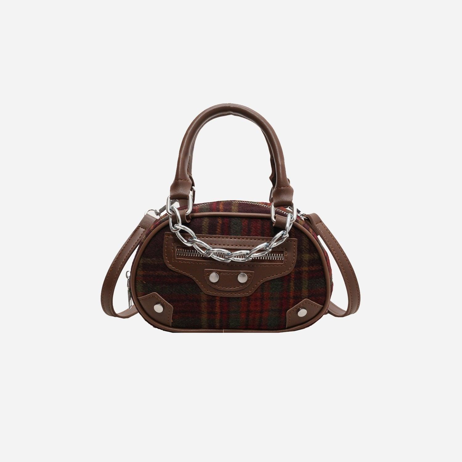 Plaid Print Crossbody Bag - Clothes For Her Online Store
