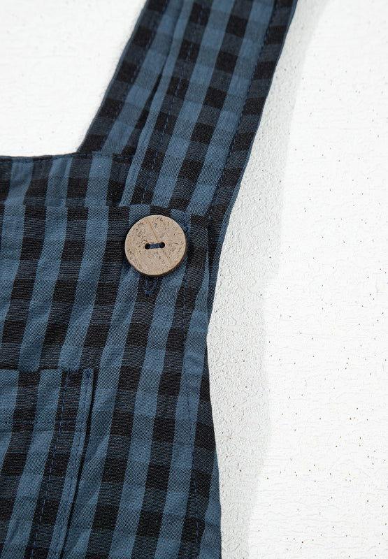 Plaid Wide Strap Wide Leg Overalls - Clothes For Her Online Store
