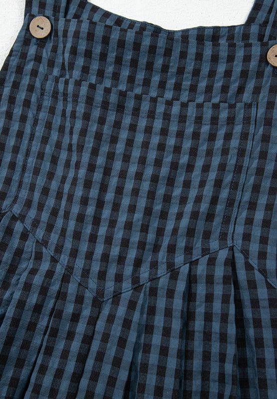 Plaid Wide Strap Wide Leg Overalls - Clothes For Her Online Store