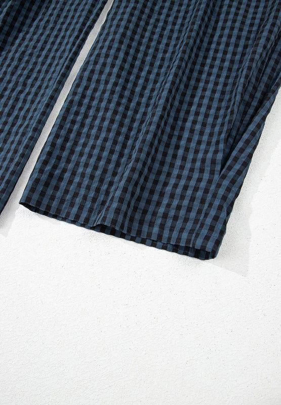 Plaid Wide Strap Wide Leg Overalls - Clothes For Her Online Store