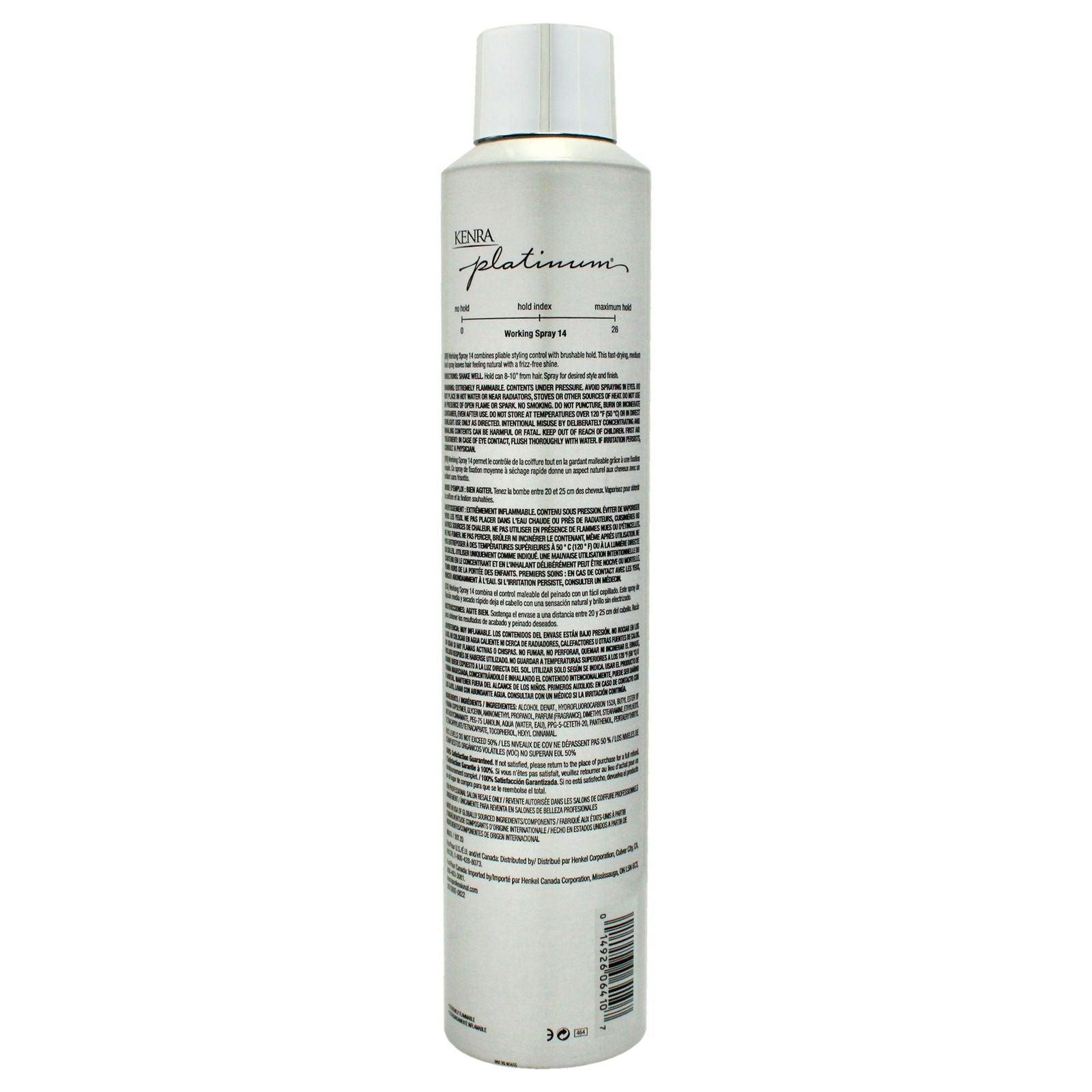 Platinum Working Spray 14 Flexible Hold Hairspray by Kenra for Unisex - 10 oz Hair Spray - Clothes For Her Online Store