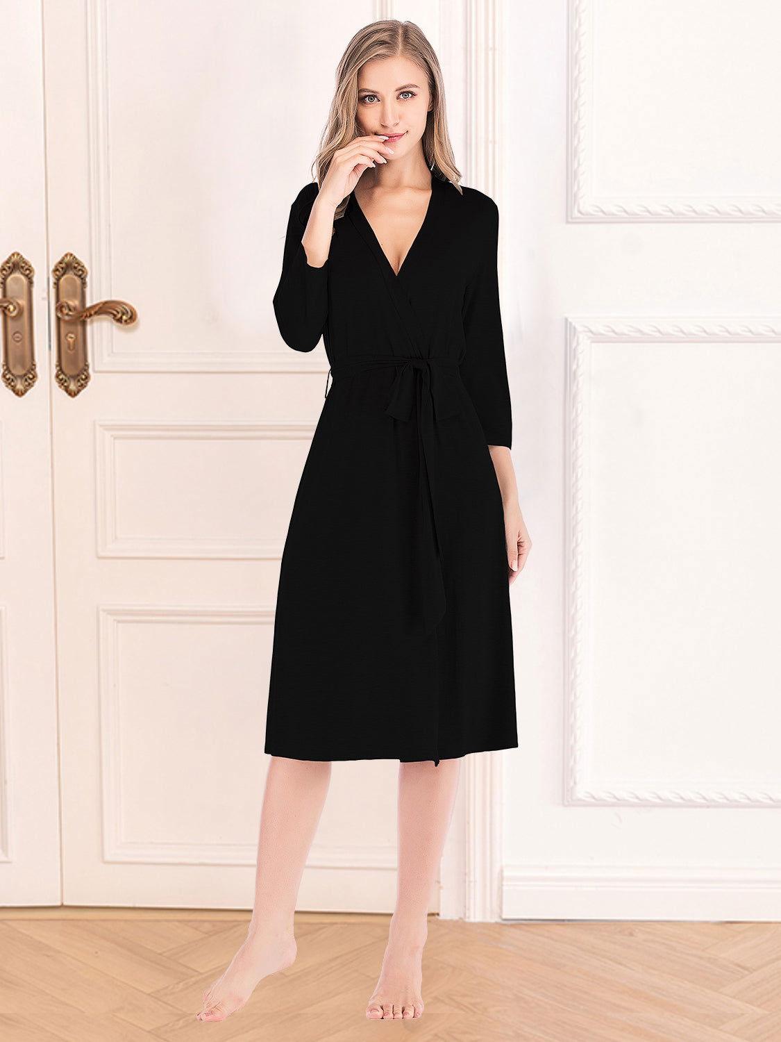 Plunge Tie Front Night Dress - Clothes For Her Online Store